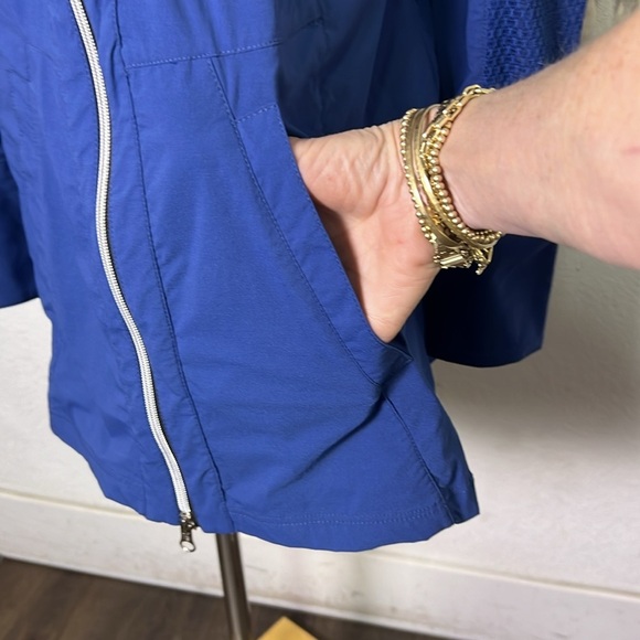 Anatomie Mokai Stretch Woven Mesh Zip Cardigan in Blue Size Large - Picture 2 of 9